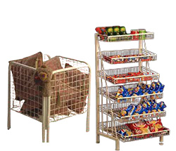 Stall bins and impulse bins for store product placement and quick sales